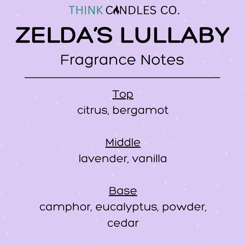 Zelda's Lullaby Candle | Hand Poured Vegan Wax Blend Candle | 9 oz, 4 oz, 2 oz Snap Bar