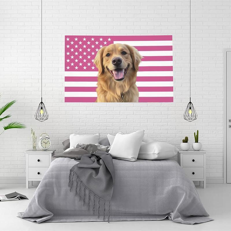 Custom Pink America Flag  Personalized Flags Design Your Image Funny Tapestry Poster For Decorate Clubs Concerts Bars University Dormitories Living Rooms Bedrooms