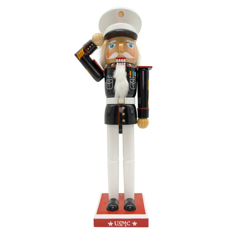 14IN Marine Corps Wooden Nutcrackers Christmas Decoration Figures Home Décor Gift Ornaments