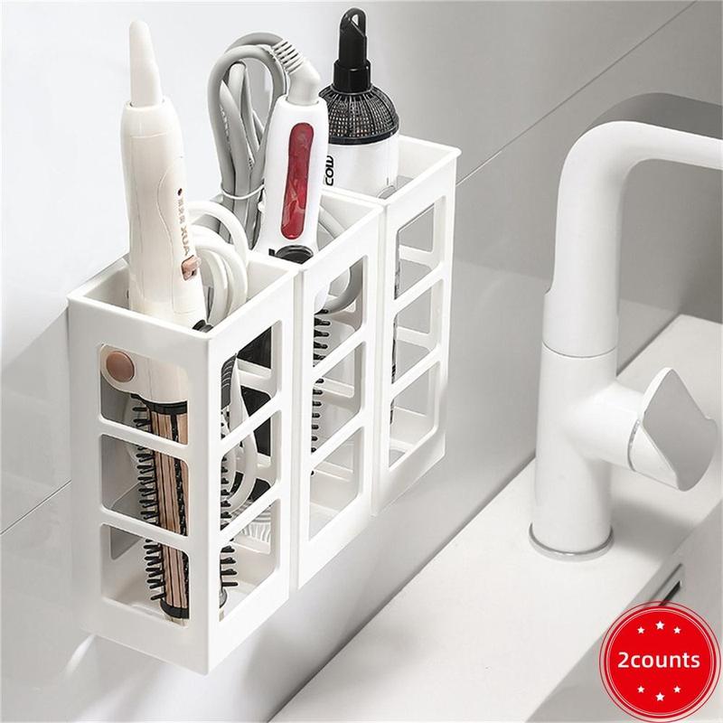 Hair Styling Tool Organizer, 2 Counts set Wall Mounted Hair Curling Iron  Holder, Home Organizer for Bathroom