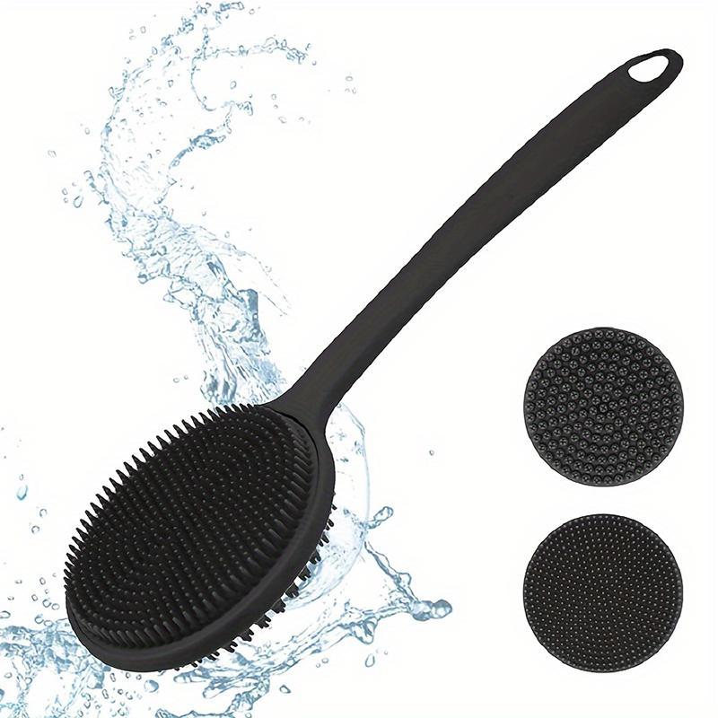 Silicone Back Massage Brush, Double-sided Body Brush with Long Handle, Manual Massage Tool for Home Bathroom, Christmas Gift