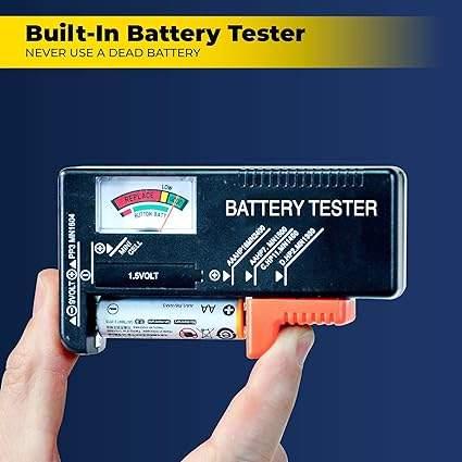 Ontel Battery Daddy Storage Case with Tester, Stores & Protects Up to 180 Batteries