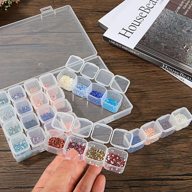 HoneyJar 10PCS 28 Slots Diamond Embroidery Storage Box, 5D Diamond Painting Cross Stitch Boxes Accessories for DIY Art Craft, Beads, Seeds