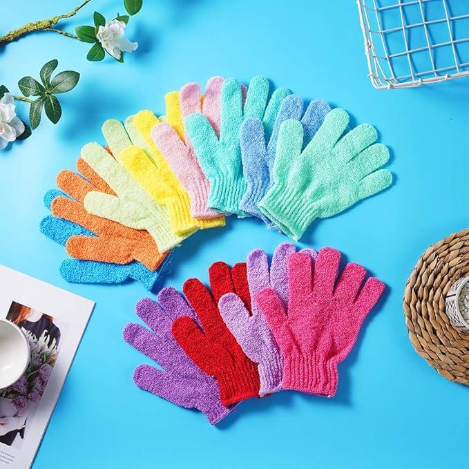 24 pcs Exfoliating Shower Gloves, Double Sided Bath Gloves Deep Clean Dead Skin for Spa Massage Beauty Skin Shower Body Scrubber Bathing Accessories.