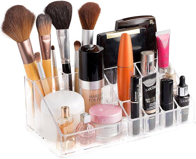 Makeup Organizer - Cosmetic Storage Organizer - 16 Compartments - Easily Sort Make Up & Jewelry - 4 Drawer Vanity Organizer