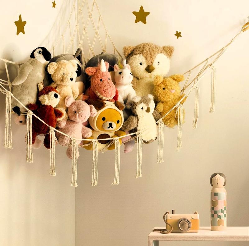 Stuffed Animal Storage Hammock or Net Corner - Large Toy Hammock Net for Stuffed Animals Room Decor