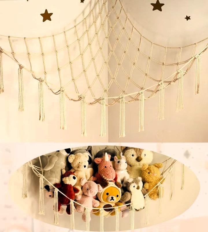 Stuffed Animal Storage Hammock or Net Corner - Large Toy Hammock Net for Stuffed Animals Room Decor