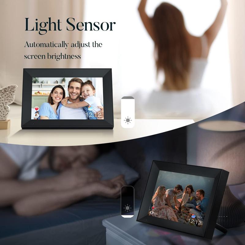 Digital Picture Frame 10.1 Inch WiFi Digital Photo Frame with IPS HD Touchscreen with 32GB Storage, Auto-Rotate Easy Setup to Send Photos or Videos Via AiMOR App from Anywhere