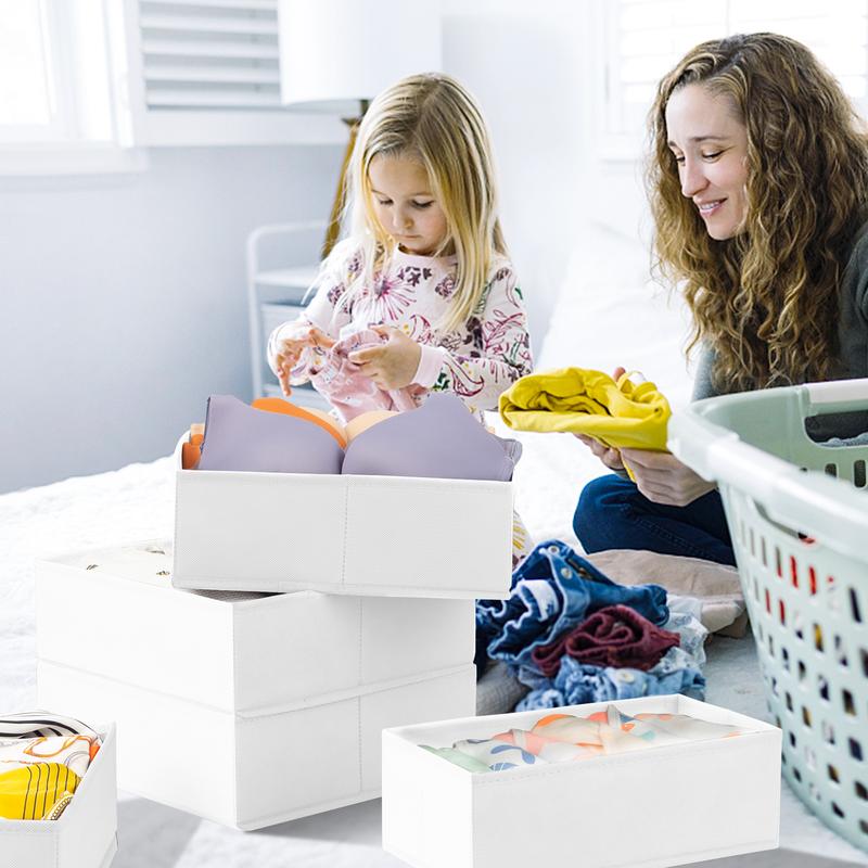 Criusia Drawer Organizer Clothes 15 Pack - Dresser Organizer For Nursery, Bedroom, Closet - Baby Clothes Organizer and Storage & Organization Dividers, College Dorm Room Essentials (White)