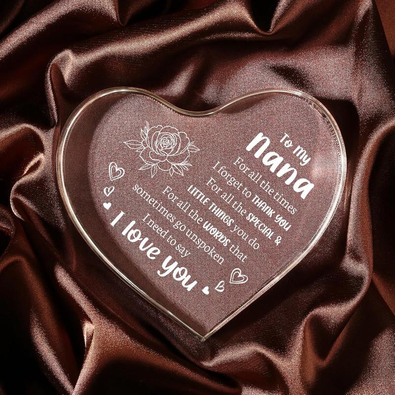 Gifts for Nana, Nana Birthday Gifts from Heart Shaped Acrylic Keepsake 3.9