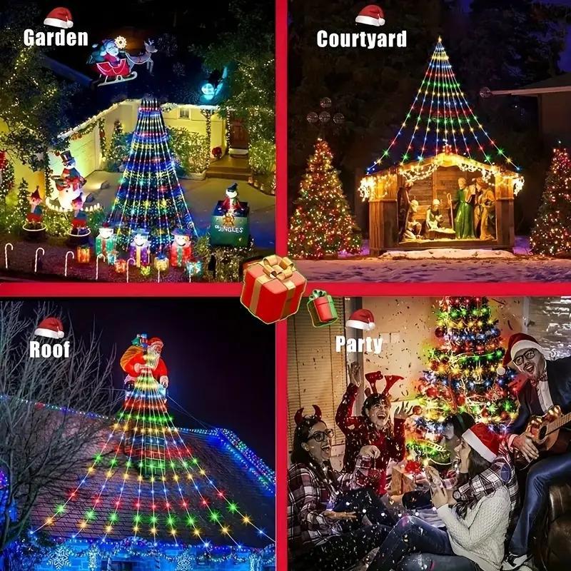 LED Waterfall Tree Light Decoration, USB Powered Led String Light with 8 Lighting Modes, Decorative Light for Holiday & Party & Home Decor