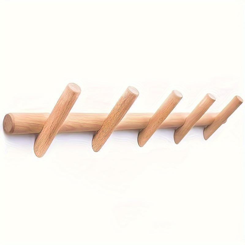 Wooden Wall Mounted Hook, 1 Set Creative Door Hanging Hook, Nordic Style Coat & Hat Hook for Home, Coat Rack, Home Supplies