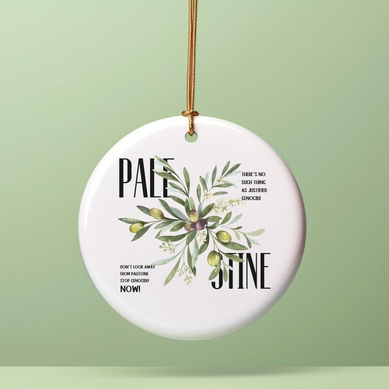 Palestine Olive Branch Ornament - Arabic Calligraphy Craft for Freedom and Resistance Gifts