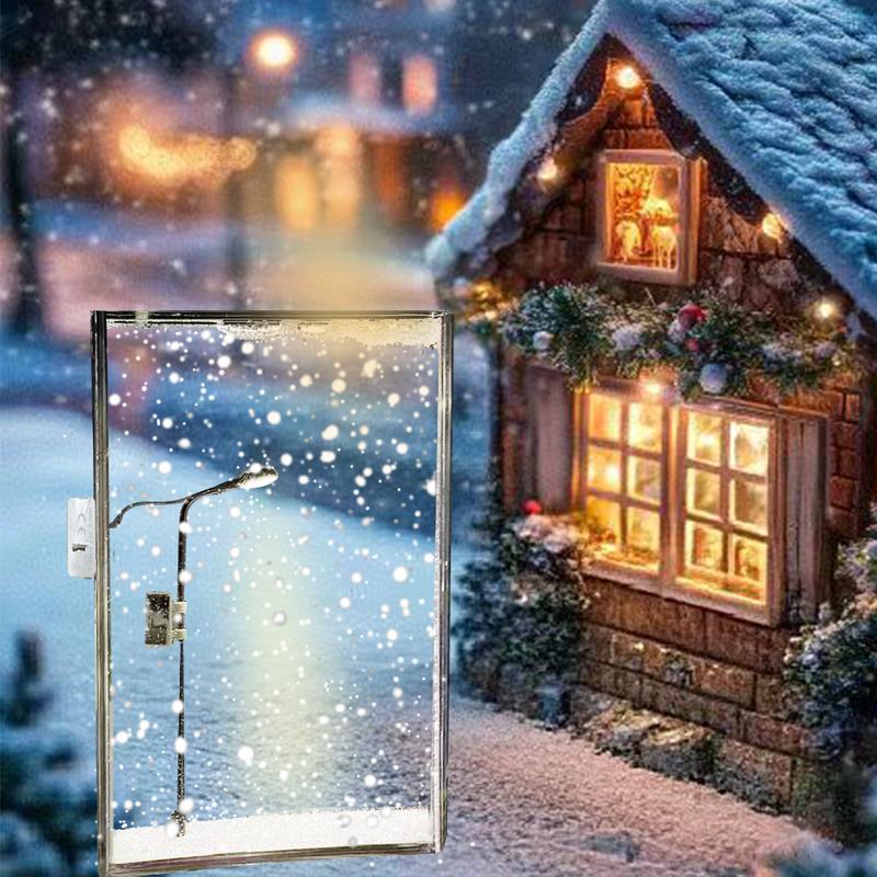 ZRBNIChristmas Decor  Snowy Night Street Lamp Design DlY Night Light,  Battery Powered Desktop Decor for Birthday & Christmas, DIY Gift for Girlfriends & Boyfriends