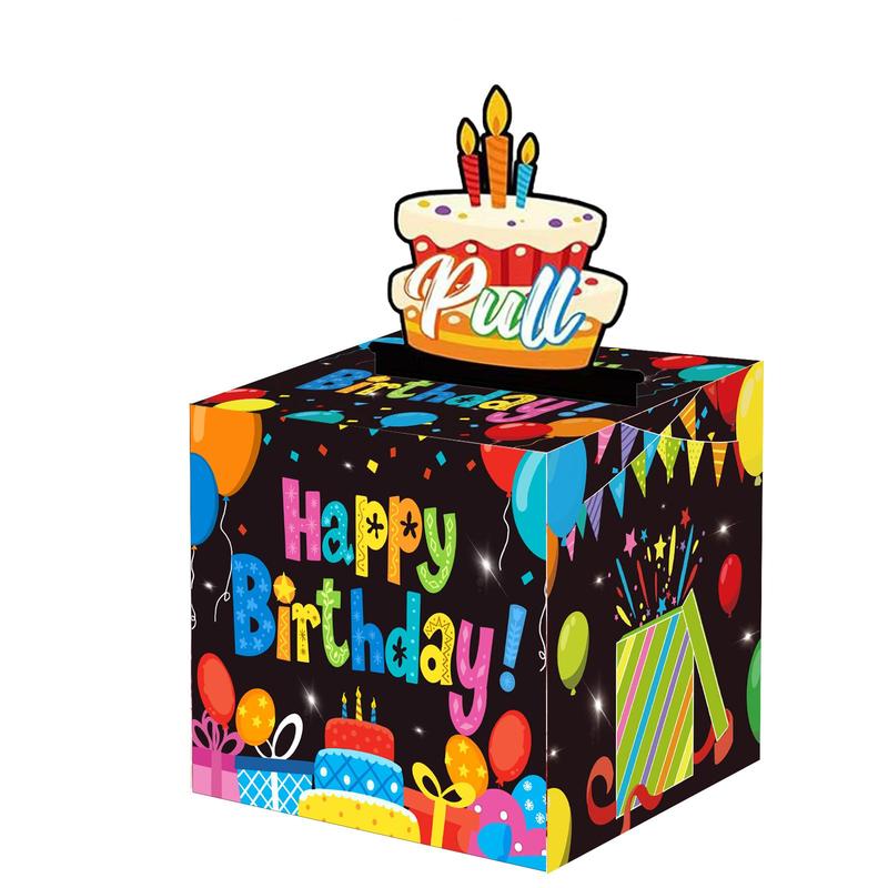 Birthday Themed Money Box, 1 Count Happy Birthday Money Box with Clear Bag, Birthday Party Supplies, Party Activities Supplies