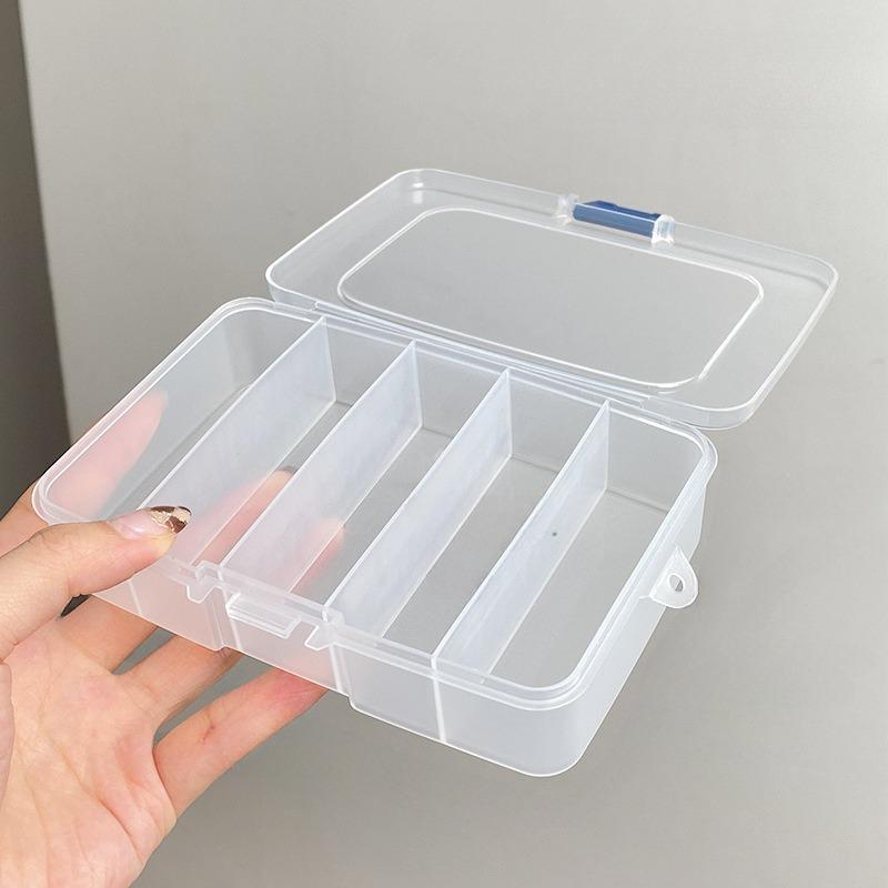 Clear 5-compartment Storage Box, 2 Counts Dustproof Jewelry & Small Item Organizer, Home Organizer for Travel & Daily Use