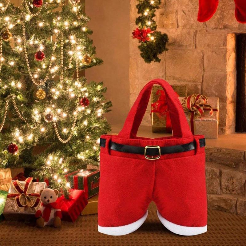 Christmas Santa Claus Shorts Shape Gift Bag, 2 Counts Cute Gift Bag, Christmas Decoration, Holiday Decoration, Party Supplies, Trending Home Decor 2024