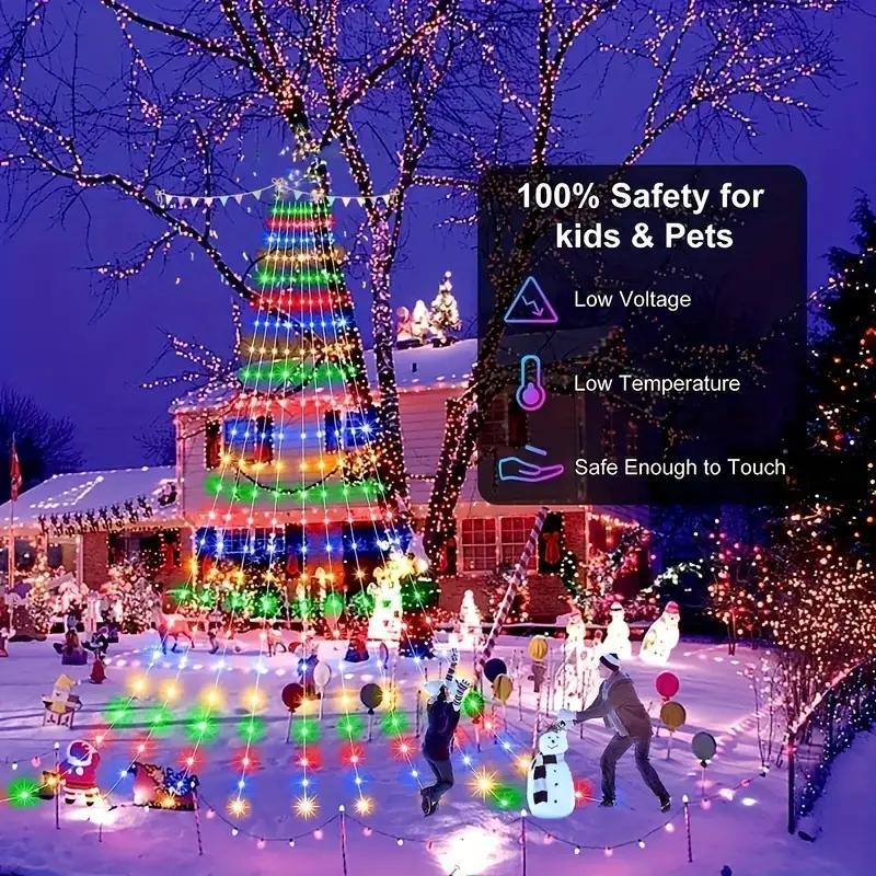 LED Waterfall Tree Light Decoration, USB Powered Led String Light with 8 Lighting Modes, Decorative Light for Holiday & Party & Home Decor