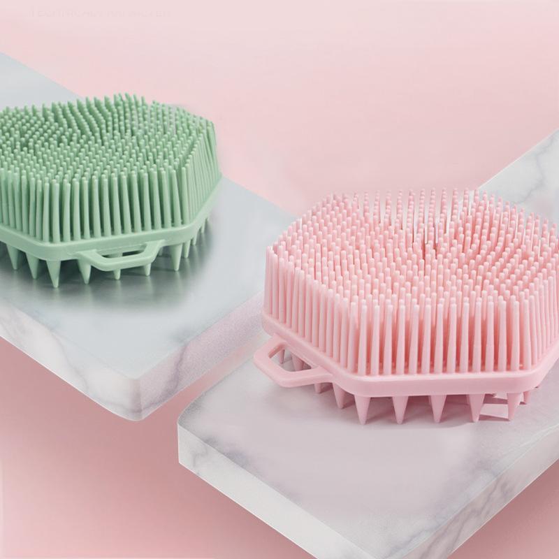 Silicone Scalp Massage Brush, 1 Count Hexagonal Shaped Double-sided Scalp Scrubber, Shampoo Brush, Shower Massage Brush for Home Bathroom