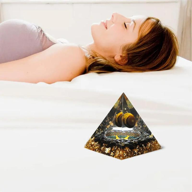 Pyramid Shaped Orgonite Stone, 1 Count Creative Orgonite  Positive  Energy Healing Stone, Meditation Gift  for Home Office Dormitory School Desktop Decor