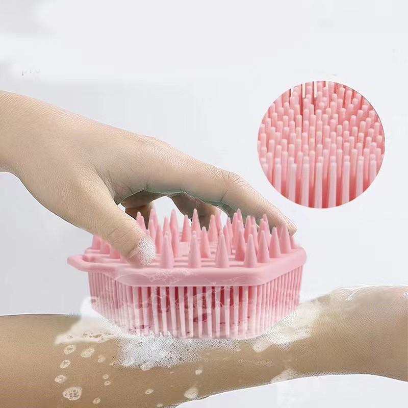 Silicone Scalp Massage Brush, 1 Count Hexagonal Shaped Double-sided Scalp Scrubber, Shampoo Brush, Shower Massage Brush for Home Bathroom