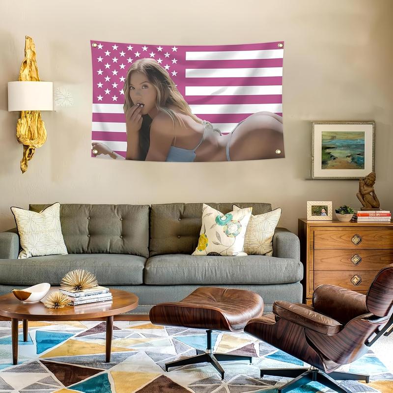 Sydney Star Sweeney Flag 3x5ft Tapestry Wall Hanging College Dorm Wall Decor Room Flags Wall Art Decor For Bedroom Living Room