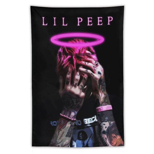 Lil Peep Tapestry Flag Rapper Hip Hop for Dorm Party Living Room Gift