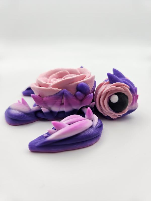 Purple & Pink Rose Turtle | 3D Printed Articulating Figurine Great Gift and Desk Figure