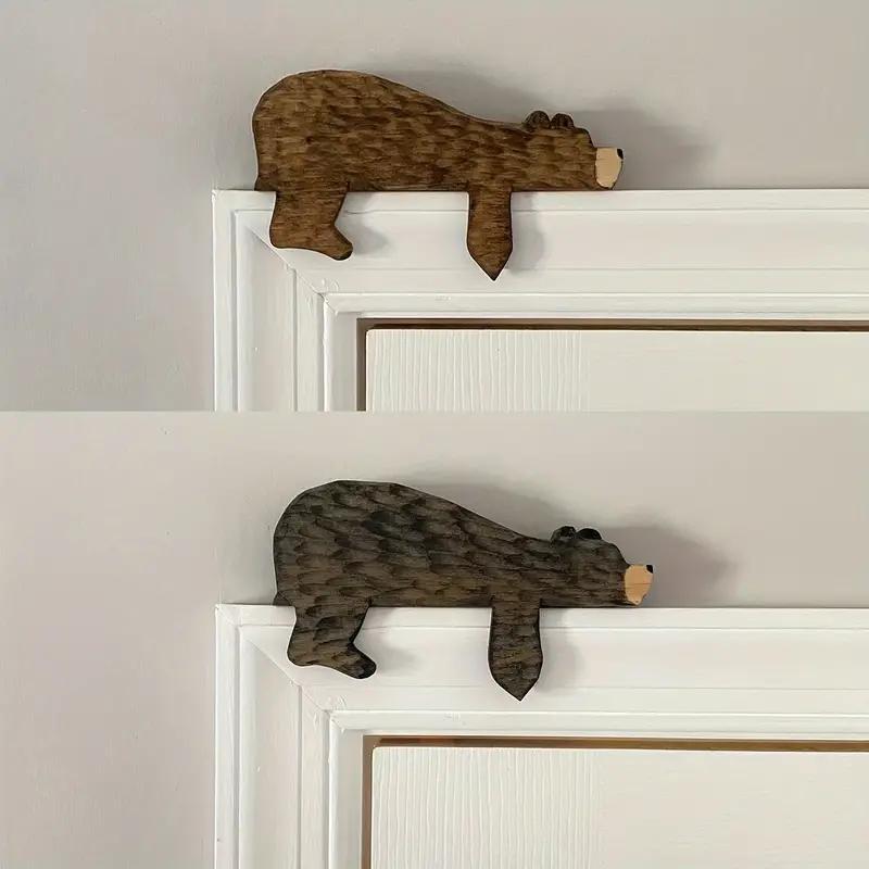 Wooden Bear Shaped Door Hanger, 1 Count Country Style Bear Design Door Decoration, Festive & Party Supplies for Home Decor