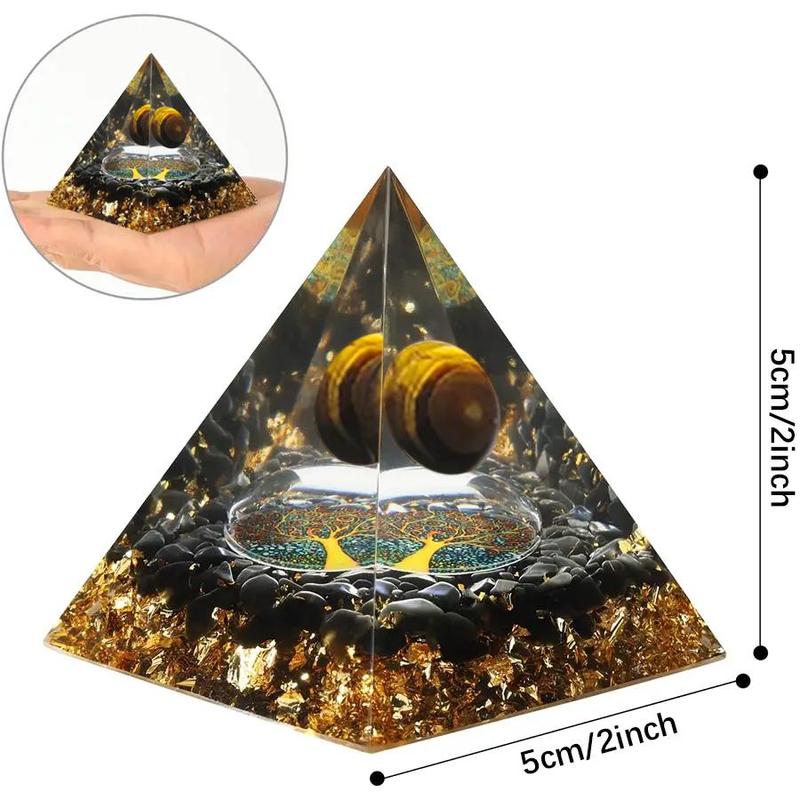 Pyramid Shaped Orgonite Stone, 1 Count Creative Orgonite  Positive  Energy Healing Stone, Meditation Gift  for Home Office Dormitory School Desktop Decor