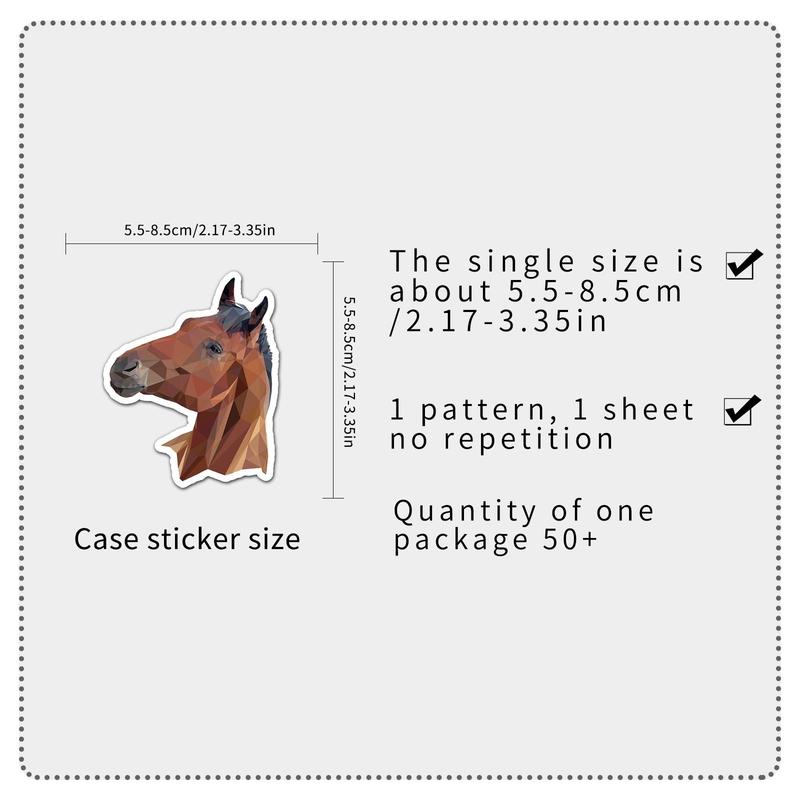 50pcs Cartoon Horse Pattern Graffiti Sticker, Waterproof Self Adhesive Decal, DIY Creative Paster For Students Gifts Bottle Refrigerator Phone Case Guitar