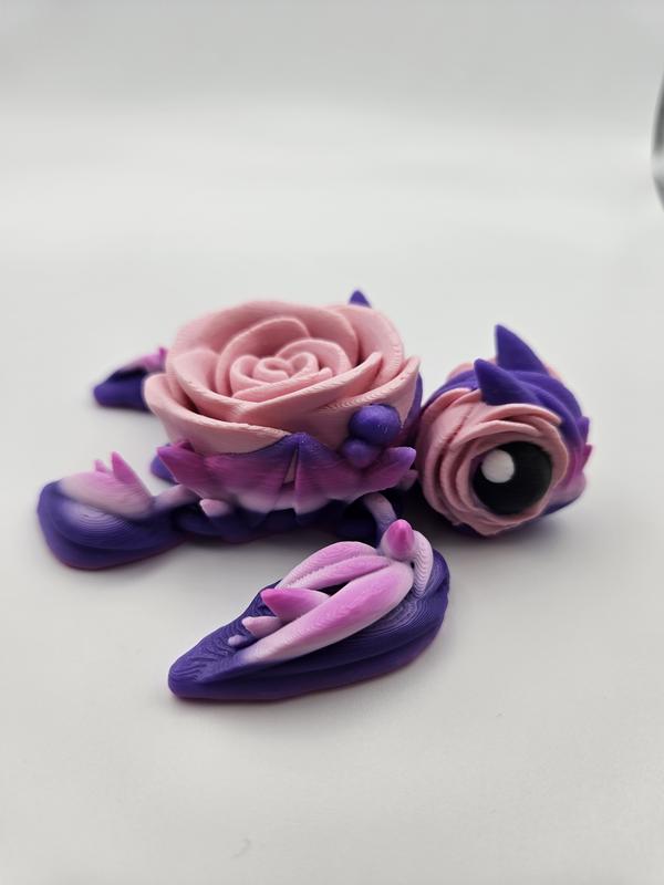 Purple & Pink Rose Turtle | 3D Printed Articulating Figurine Great Gift and Desk Figure