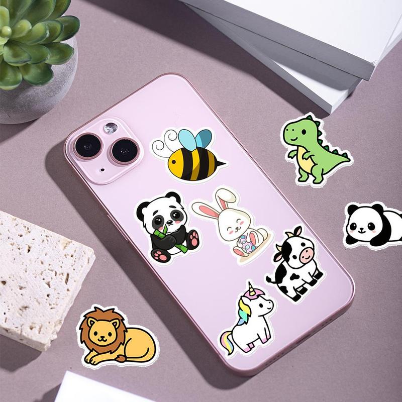 Cute Cartoon Animal Pattern Sticker (100pcs), Waterproof Self Adhesive Decor Sticker for Gift Greeting Card Water Bottle Laptop Phone Case