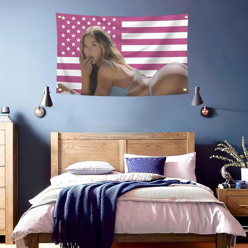 Sydney Star Sweeney Flag 3x5ft Tapestry Wall Hanging College Dorm Wall Decor Room Flags Wall Art Decor For Bedroom Living Room