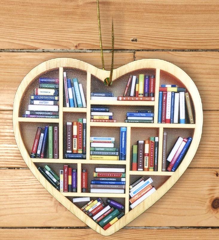 Book Lovers Tree Ornaments Decor Hanging