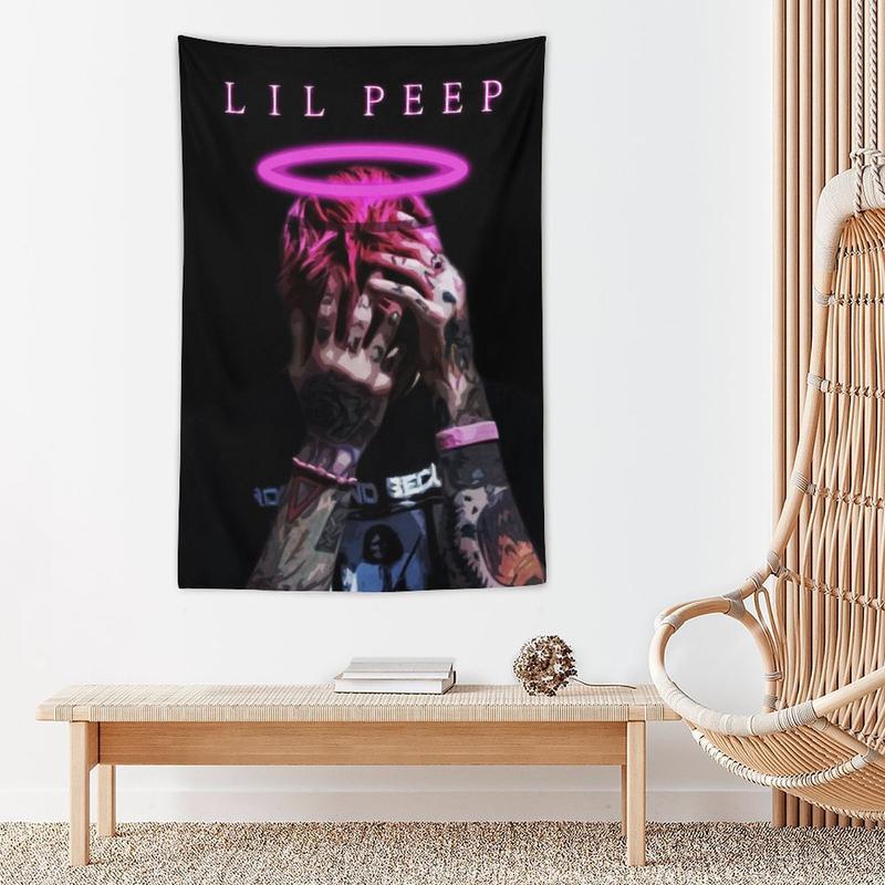 Lil Peep Tapestry Flag Rapper Hip Hop for Dorm Party Living Room Gift