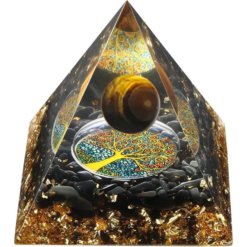 Pyramid Shaped Orgonite Stone, 1 Count Creative Orgonite  Positive  Energy Healing Stone, Meditation Gift  for Home Office Dormitory School Desktop Decor