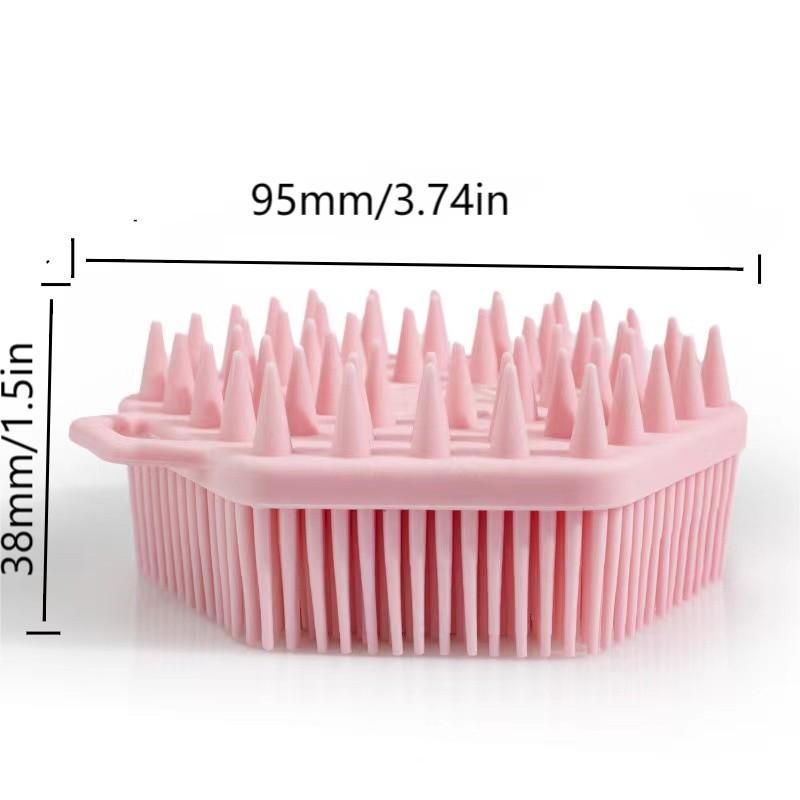 Silicone Scalp Massage Brush, 1 Count Hexagonal Shaped Double-sided Scalp Scrubber, Shampoo Brush, Shower Massage Brush for Home Bathroom