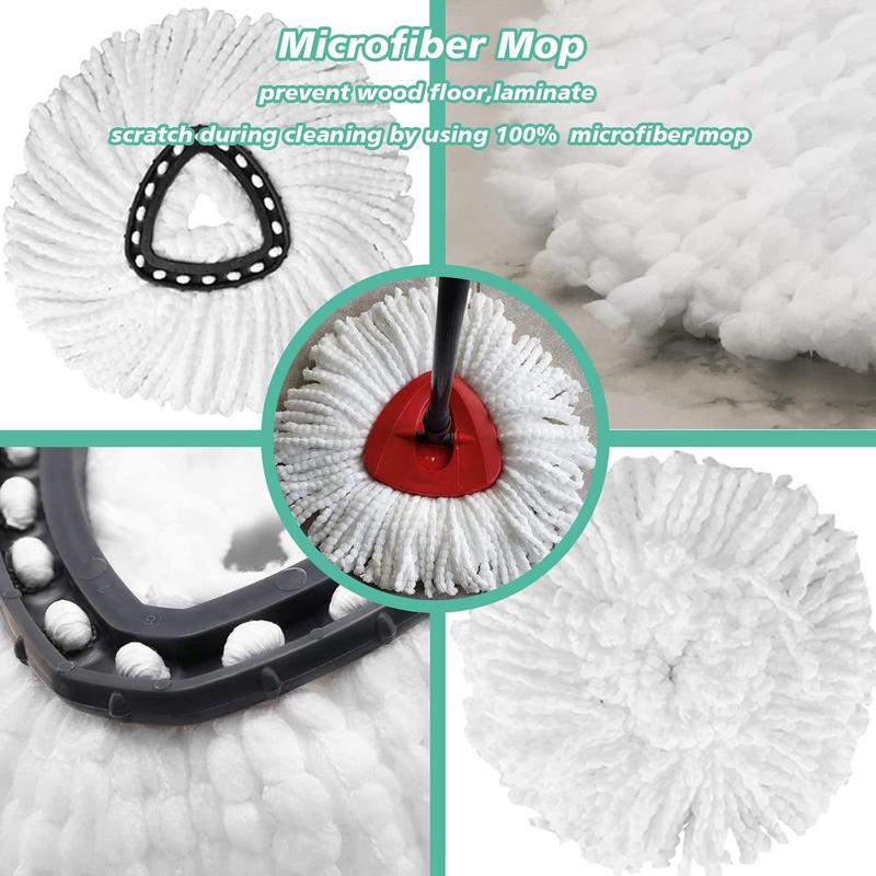 12 count Spin Mop Replacement Head, Microfiber Mop Refills Head Compatible with Triangle Spin Mop, 360 Degree Micro Spinning Mop Replace Head for Easy House Cleaning Floor Mopping