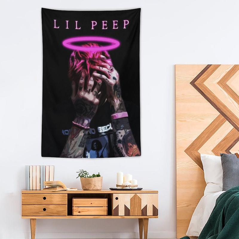 Lil Peep Tapestry Flag Rapper Hip Hop for Dorm Party Living Room Gift