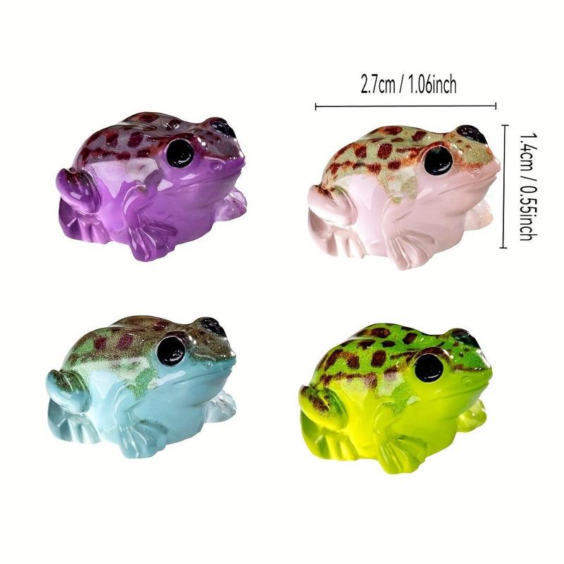 Cute Frog Design Miniature Ornament, 5 Counts set Luminous Frog Decoration, Home Decor for Car, Garden & Glass Container