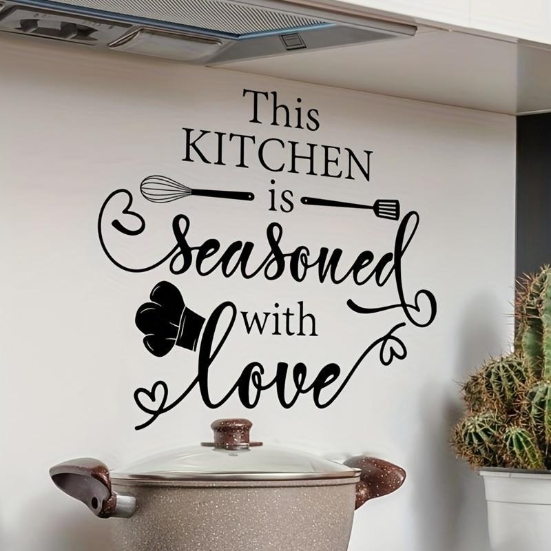 Kitchen Themed Wall Sticker, 1 Set Self Adhesive Wall Decal, Decorative Sticker for Home Kitchen Dining Room, Home Decor Supplies