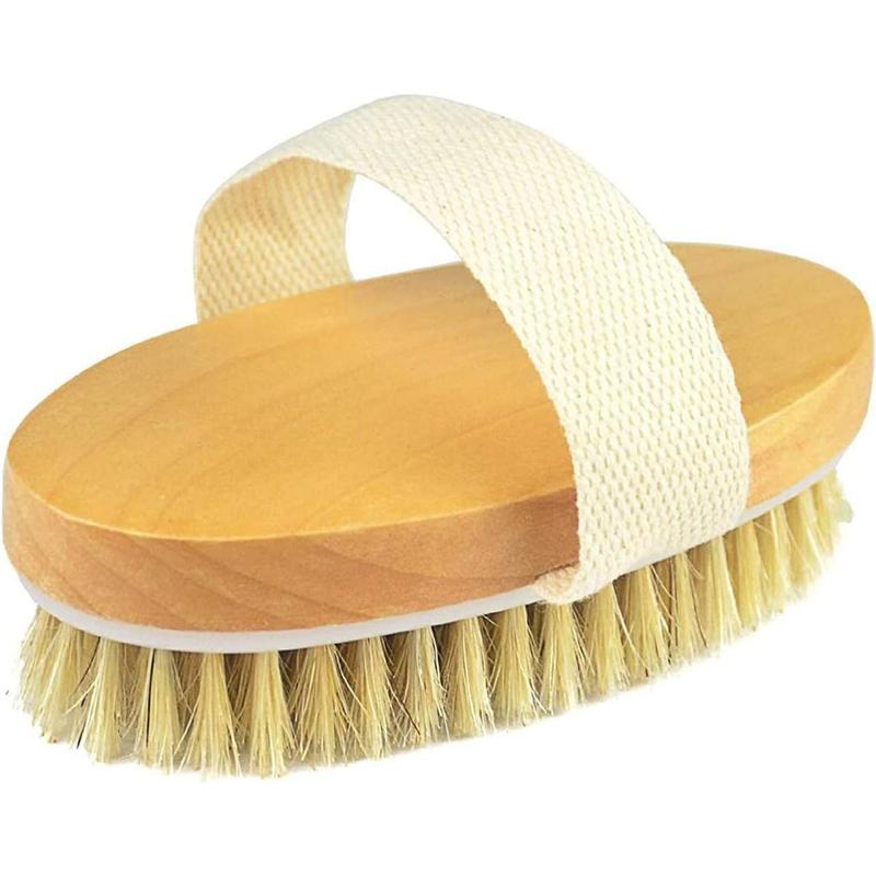 Dry Brushing Body Brush, Natural Bristle Dry Skin Exfoliating Brush Body Scrub for Flawless Skin, Cellulite Treatment, Lymphatic Drainage and Blood Circulation Improvement Accessories