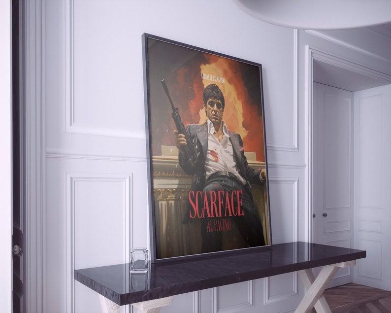 Poster Movie Scarface, Iconic Movie Poster Poster, Unique Film Decor, Classic Movie Wall Art Room Artwork