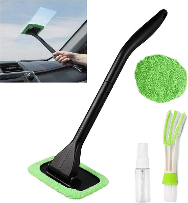 Car Window Cleaner,Windshield Cleaning Tool Inside 19 Inch (Green-Rectangle)