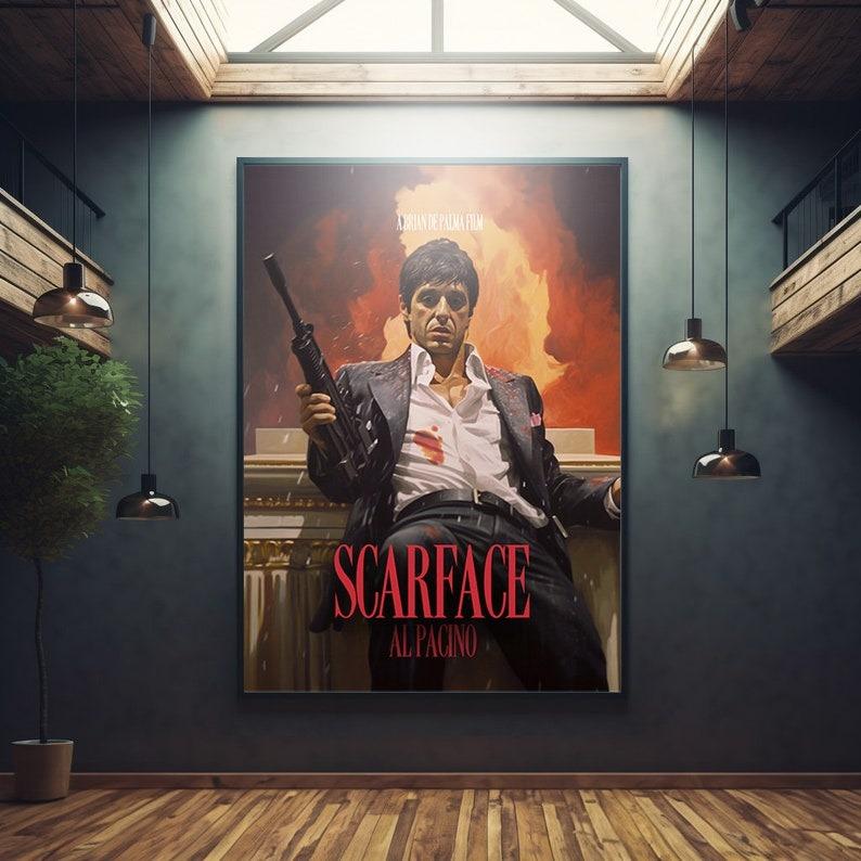 Poster Movie Scarface, Iconic Movie Poster Poster, Unique Film Decor, Classic Movie Wall Art Room Artwork