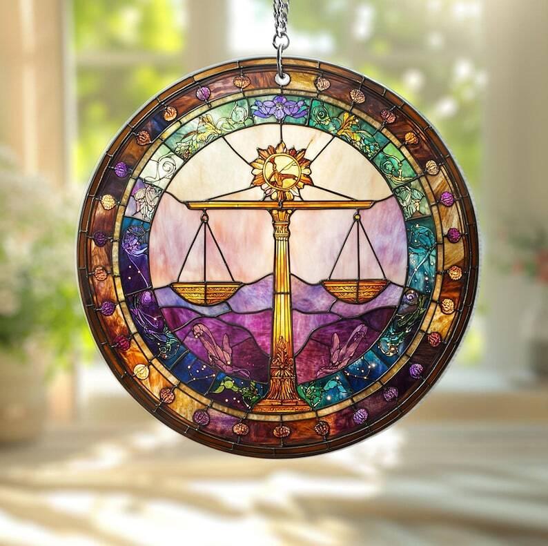 Scales of Justice Acrylic Window Hanging, Lawyer Ornament, Lawyer Gift, Gift for a Lawyer, Law Student, Law School, Law Graduate, Law Gift