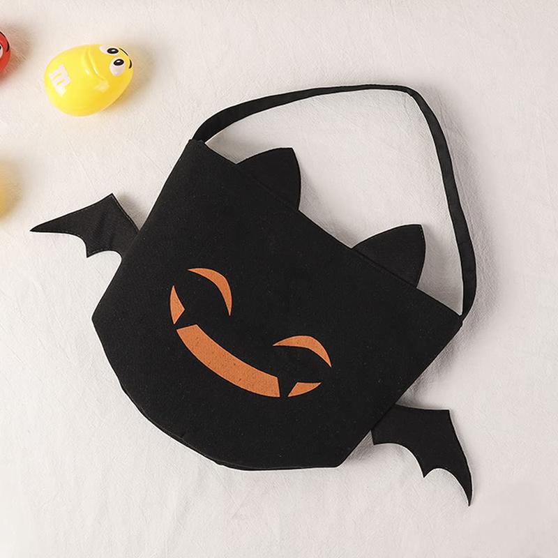 Halloween Trick or Treat Bags Bat Candy Bucket Reusable Canvas Bag Best Halloween Party Gifts for Kids Halloween Bucket Large