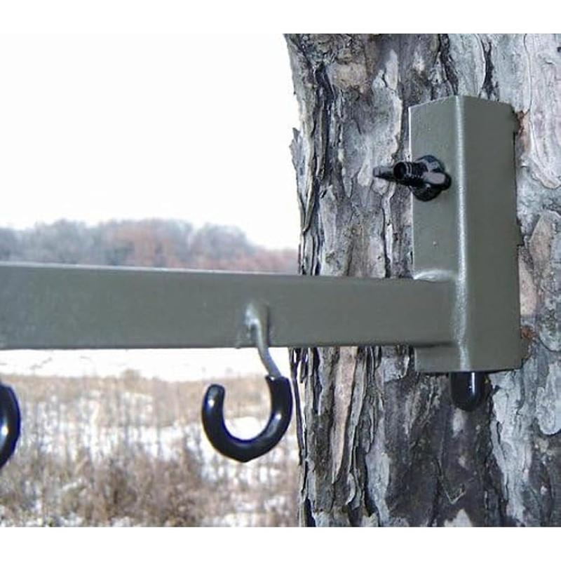 HM  High-Quality Easy-to-Attach Secure Better Tree Stand Bow Hanger - Includes Two Accessory Hooks and Three Mounting Screws