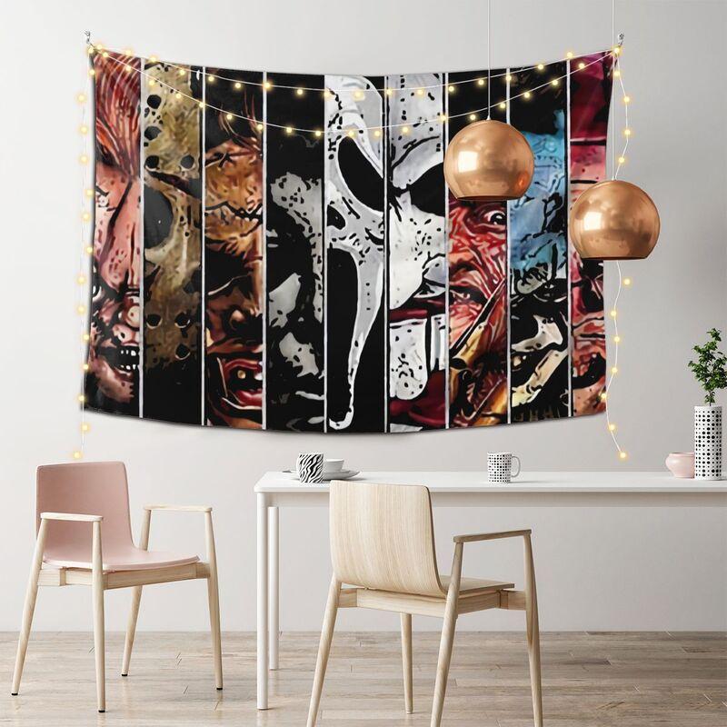 Halloween Horror Michael Myers Art Wall Tapestry and Wall Modern Home Bedroom Decor Tapestry, Multi-Use 60x 40 Inch